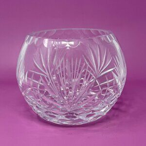 Vintage Polish Hand Cut Crystal Bowl Handmade in Poland 4.5" Tall Cut‎ Glass